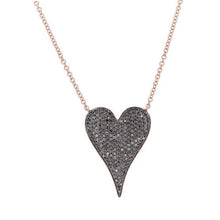 Load image into Gallery viewer, Black Pave Diamond Heart Necklace