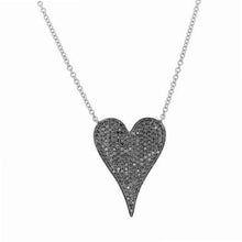 Load image into Gallery viewer, Black Pave Diamond Heart Necklace