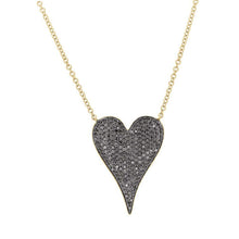 Load image into Gallery viewer, Black Pave Diamond Heart Necklace