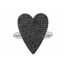 Load image into Gallery viewer, Large Black Diamond Heart Ring
