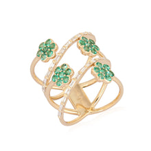 Load image into Gallery viewer, Gemstone Multi Flower Ring