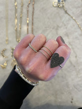 Load image into Gallery viewer, Large Black Diamond Heart Ring