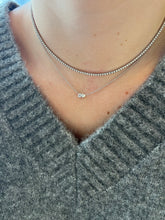 Load image into Gallery viewer, Emerald and Heart Two Stone Necklace