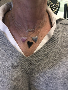 Black Pave Diamond Heart Necklace