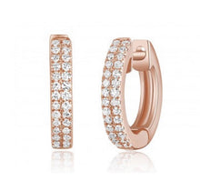 Load image into Gallery viewer, Double Row Pave Huggie Earrings