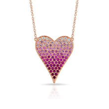 Load image into Gallery viewer, Large Pink Ombre Heart Necklace