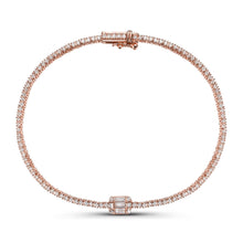 Load image into Gallery viewer, Pave Diamond Bracelet with Illusion Emerald