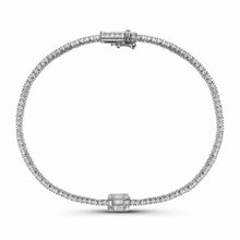 Load image into Gallery viewer, Pave Diamond Bracelet with Illusion Emerald
