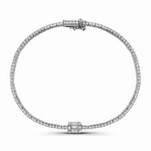 Load image into Gallery viewer, Pave Diamond Bracelet with Illusion Emerald
