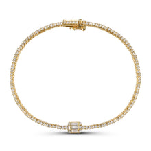 Load image into Gallery viewer, Pave Diamond Bracelet with Illusion Emerald