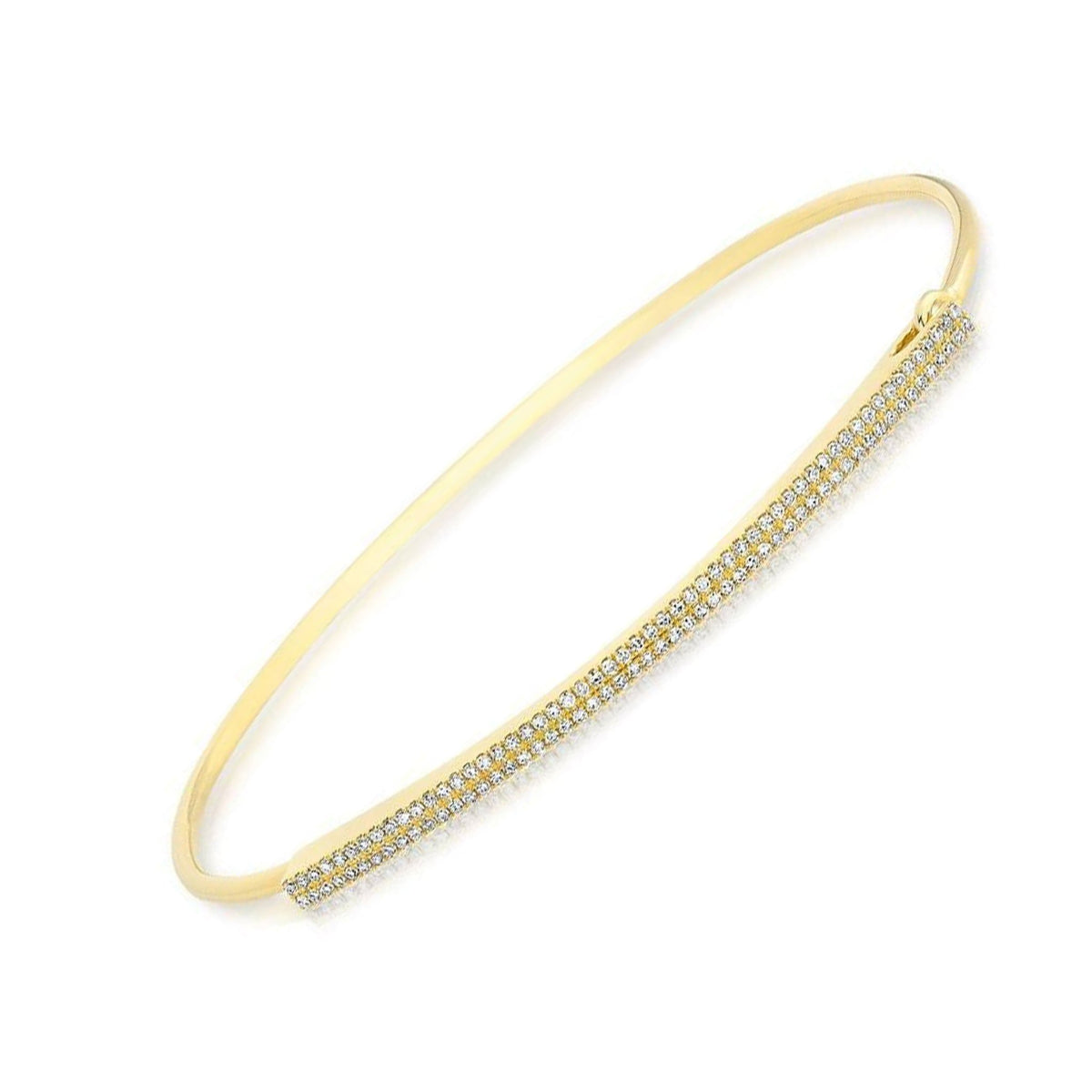 Double Row Pave Bangle Bracelet – Suzy B Jewelry