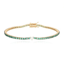 Load image into Gallery viewer, Gemstone Tennis Bracelet with Diamond Heart Center
