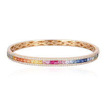 Load image into Gallery viewer, Rainbow Gemstone Bangle Bracelet