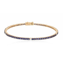 Load image into Gallery viewer, Gemstone and Diamond Station Tennis Bracelet
