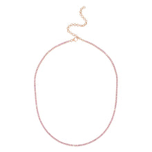 Load image into Gallery viewer, Gemstone with Stationed Diamonds Tennis Necklace
