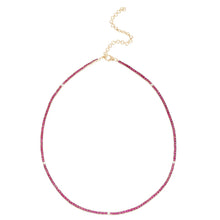 Load image into Gallery viewer, Gemstone with Stationed Diamonds Tennis Necklace
