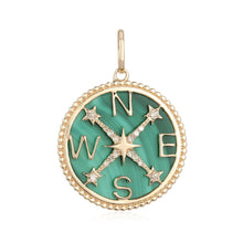 Load image into Gallery viewer, Gemstone Compass Charm