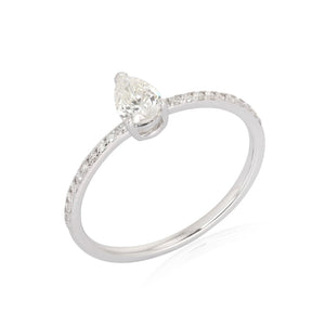 Solitaire Diamond On Pave Band