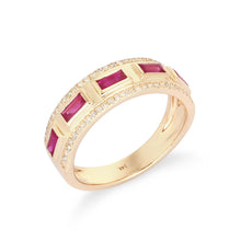 Load image into Gallery viewer, Diamond Outlined Baguette Ring