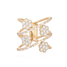 Load image into Gallery viewer, Diamond Multi Flower Ring