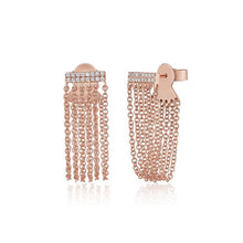 Load image into Gallery viewer, Double Row Bar Chain Earrings