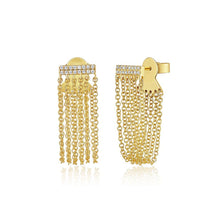 Load image into Gallery viewer, Double Row Bar Chain Earrings