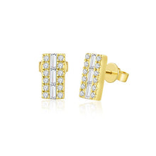 Load image into Gallery viewer, Mini Baguette Illusion Studs