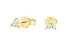 Load image into Gallery viewer, Diamond Trio Studs