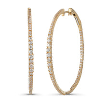 Load image into Gallery viewer, Graduated Diamond Hoop Earrings