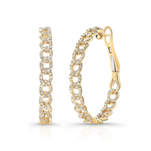 Load image into Gallery viewer, Cuban Chain Hoop Earrings