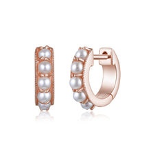 Load image into Gallery viewer, Mini Pearl Huggie Earrings