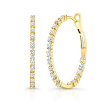 Load image into Gallery viewer, Alernating Size Diamond Hoops