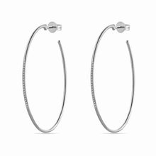 Load image into Gallery viewer, Partial Pave Diamond Hoop Earrings