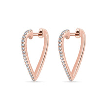 Load image into Gallery viewer, Pave Diamond V Huggies