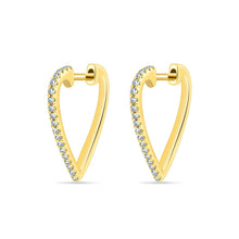 Load image into Gallery viewer, Pave Diamond V Huggies
