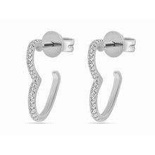 Load image into Gallery viewer, Sideways Heart Pave Earrings
