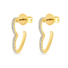 Load image into Gallery viewer, Sideways Heart Pave Earrings