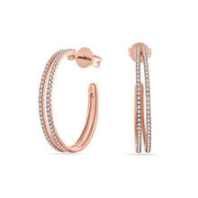 Load image into Gallery viewer, Double Row Large Hoop Earrings