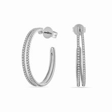 Load image into Gallery viewer, Double Row Large Hoop Earrings