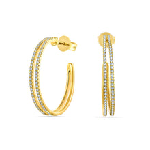 Load image into Gallery viewer, Double Row Large Hoop Earrings
