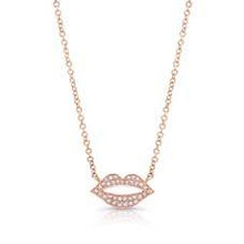 Load image into Gallery viewer, Pave Lips Necklace