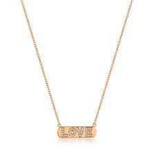 Load image into Gallery viewer, Gold Bar LOVE Necklace