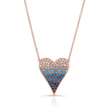 Load image into Gallery viewer, Blue Ombre Heart Necklace