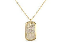 Load image into Gallery viewer, Pave Diamond Dog Tag Necklace