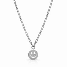 Load image into Gallery viewer, Smiley Charm on Link Chain Necklace