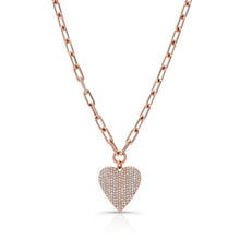 Load image into Gallery viewer, Heart Charm on Link Chain Necklace