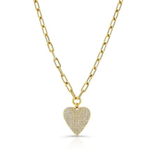 Load image into Gallery viewer, Heart Charm on Link Chain Necklace