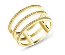 Load image into Gallery viewer, Triple Row Pave Ring