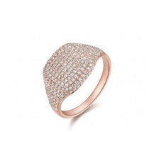 Load image into Gallery viewer, Pave Diamond Signet Pinky Ring