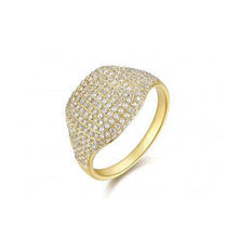 Load image into Gallery viewer, Pave Diamond Signet Pinky Ring